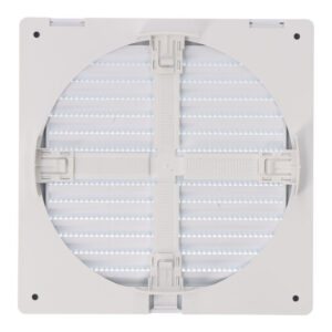 REJILLA VENTILACIÓN CUADRADA EMPOTRABLE AJUSTABLE Ø 80-150 CON MOSQUITERA 170x170x11,5mm ABS BLANCA