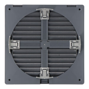 REJILLA VENTILACIÓN CUADRADA EMPOTRABLE AJUSTABLE Ø 80-150 CON MOSQUITERA 170x170x11,5mm ABS GRIS