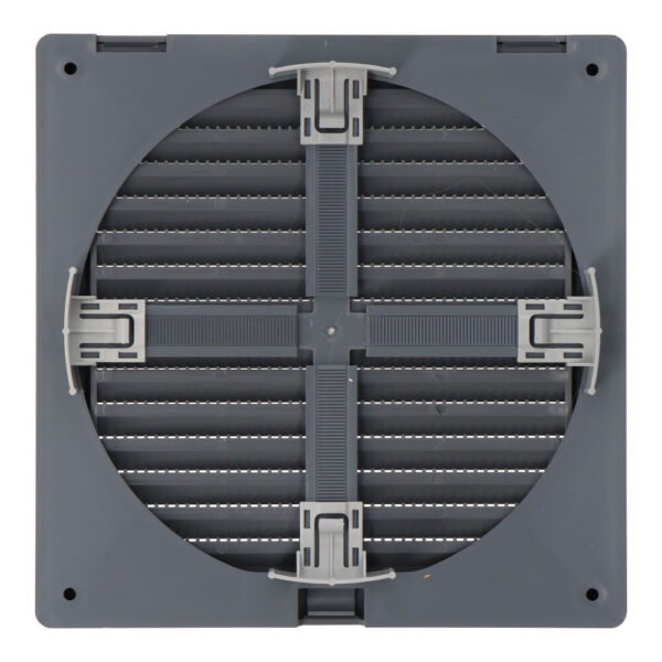 REJILLA VENTILACIÓN CUADRADA EMPOTRABLE AJUSTABLE Ø 80-150 CON MOSQUITERA 170x170x11,5mm ABS GRIS