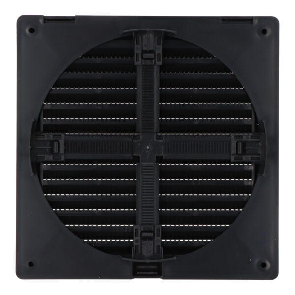 REJILLA VENTILACIÓN CUADRADA EMPOTRABLE AJUSTABLE Ø 80-150 CON MOSQUITERA 170x170x11,5mm ABS GRIS ANTRACITA