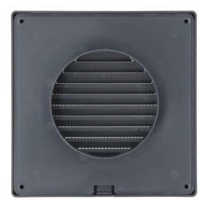 REJILLA VENTILACIÓN CUADRADA EMPOTRABLE Ø 100mm CON MOSQUITERA 170x170x11,5mm  ABS GRIS