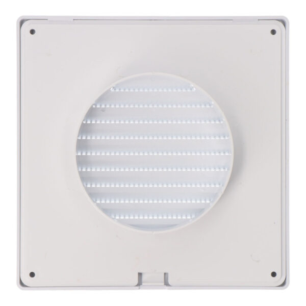 REJILLA VENTILACIÓN CUADRADA  EMPOTRABLE Ø 100mm CON MOSQUITERA 170x170x10mm  ABS BLANCA