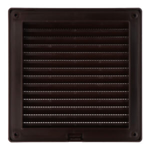 REJILLA VENTILACIÓN CUADRADA  EMPOTRABLE CON MOSQUITERA 140 x 140mm ABS MARRÓN
