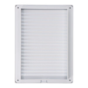 REJILLA VENTILACÍÓN RECTANGULAR EMPOTRABLE MOSQUITERA ABS 137x207mm BLANCO