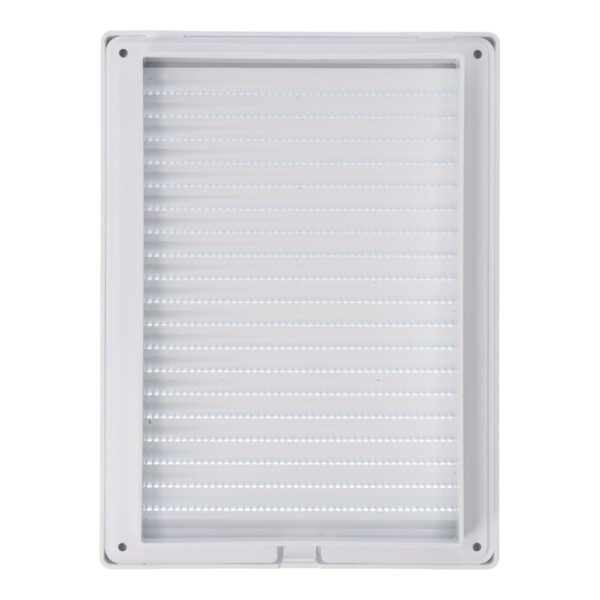 REJILLA VENTILACÍÓN RECTANGULAR EMPOTRABLE MOSQUITERA ABS 137x207mm BLANCO