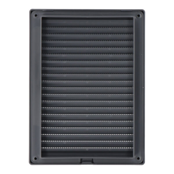 REJILLA VENTILACÍÓN RECTANGULAR EMPOTRABLE CON MOSQUITERA ABS 135x205mm GRIS