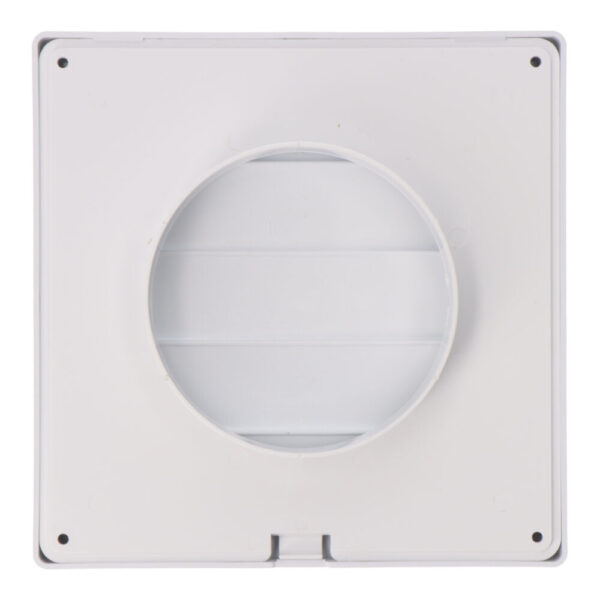 REJILLA VENTILACIÓN CUADRADA EMPOTRABLE CON LAMAS MÓVILES 170x170mm ENCLAVAMIENTO Ø100MM ABS BLANCA - Imagen 2