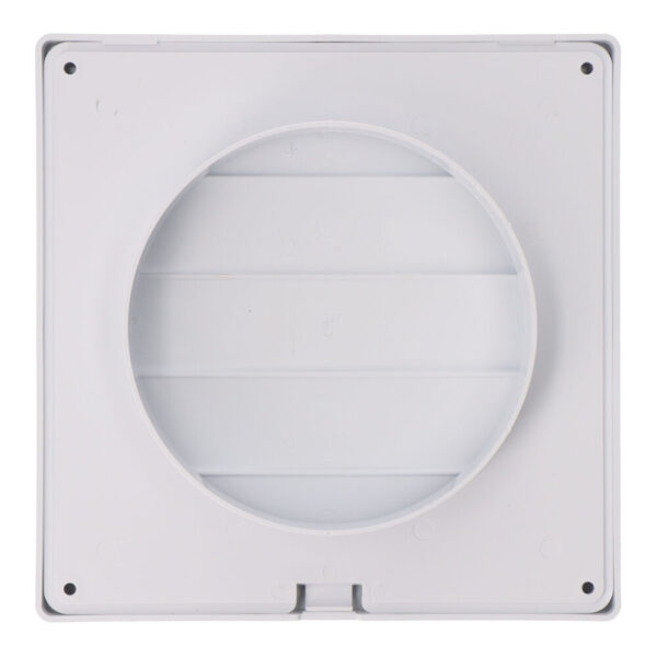 REJILLA VENTILACIÓN CUADRADA EMPOTRABLE CON LAMAS MÓVILES 170x170mm ENCLAVAMIENTO Ø120MM ABS BLANCA - Imagen 2