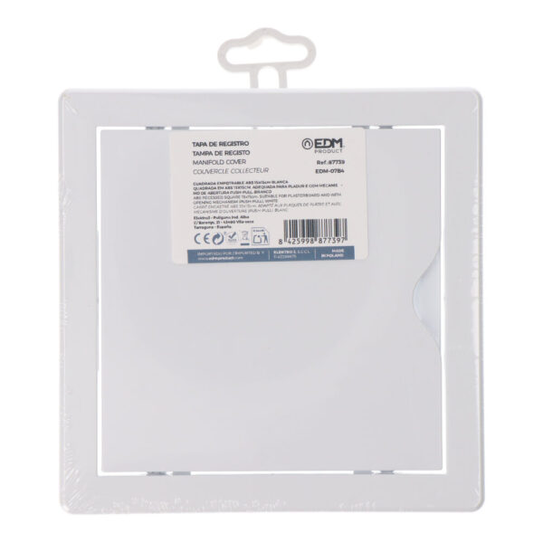 TAPA DE REGISTRO CUADRADA EMPOTRABLE ABS 15x15cm BLANCA - Imagen 2
