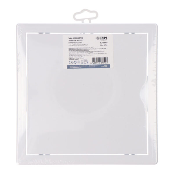 TAPA DE REGISTRO CUADRADA EMPOTRABLE ABS 20x20cm BLANCA - Imagen 2