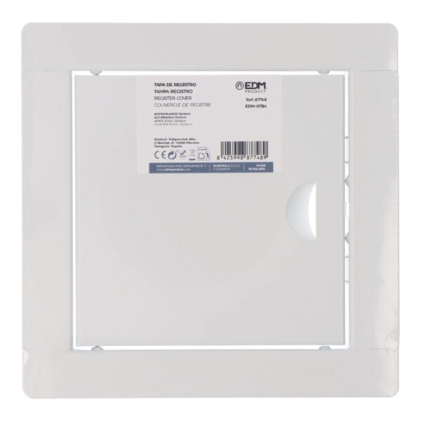 TAPA DE REGISTRO EMPOTRABLE CUADRADA DE ACERO BLANCO 15x15cm - Imagen 2