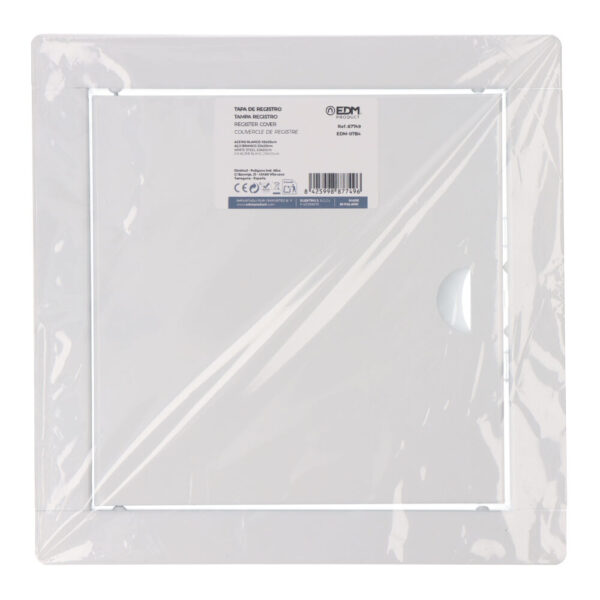 TAPA DE REGISTRO EMPOTRABLE CUADRADA DE ACERO BLANCO 20x20cm - Imagen 2