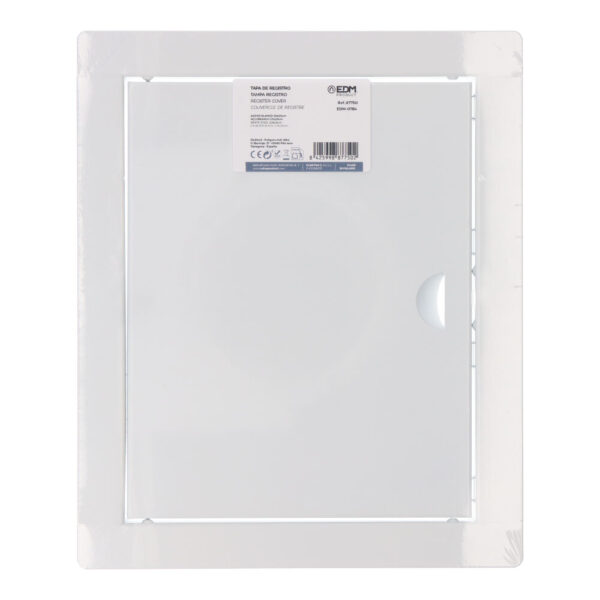 TAPA DE REGISTRO RECTANGULAR EMPOTRABLE ACERO BLANCO 20x25cm - Imagen 2
