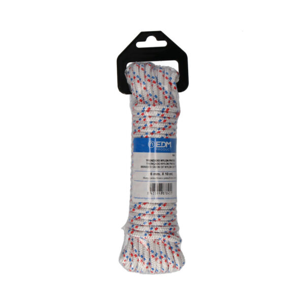 MADEJA TRENZADO NYLON 10m BLANCO PINTAS EDM