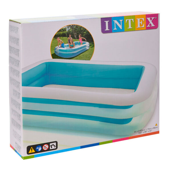 PISCINA RECTANGULAR 2 AROS 262x175x56cm 2 CÁMARAS DE AIRE. INTEX