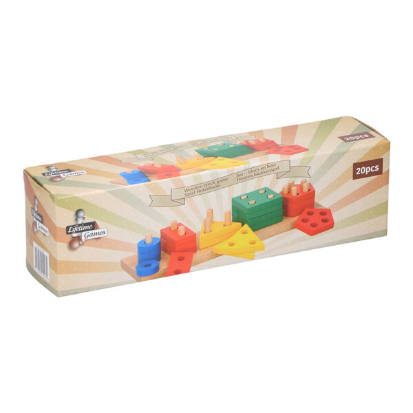 JUEGOS DE BLOQUES DE CONSTRUCCION DE MADERA 20 PIEZAS