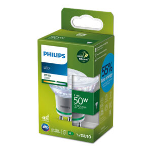 BOMBILLA ULTRA EFFICIENT LED SPOT 36D 2,1W 375Im GU10 3000K,  220-240V AC 50/60Hz. PHILIPS