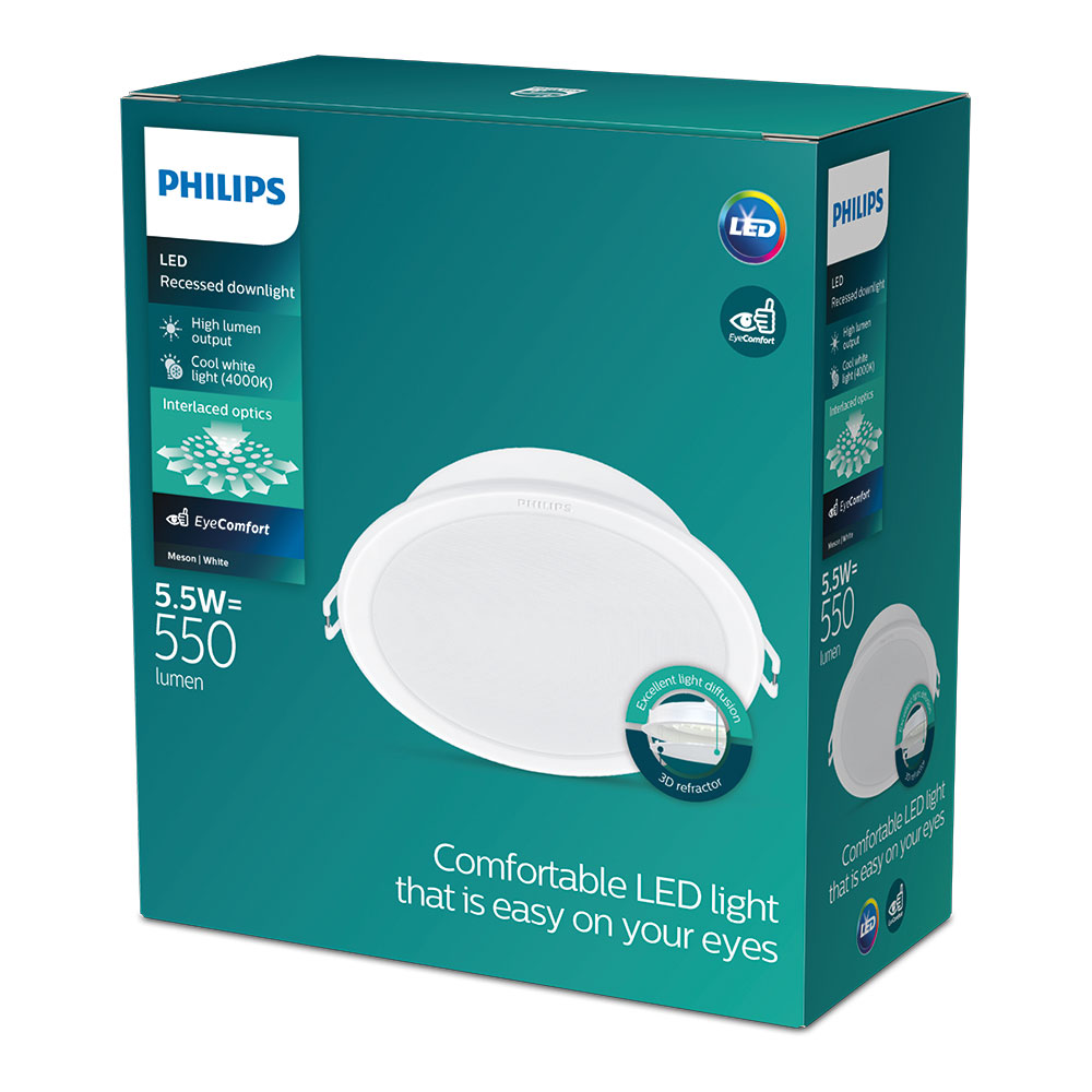 DOWNLIGHT DE EMPOTRAR DE LED 5,5W 550lm 4000K LUZ DIA MOD. MESON Ø9x3,5cm PHILIPS - Imagen 2