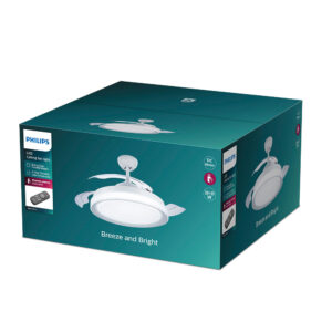 VENTILADOR DE TECHO DE LED MODELO ATLAS. COLOR BLANCO. POTENCIA: 28+35W ASPAS: Ø106cm CON MANDO A DISTANCIA PHILIPS