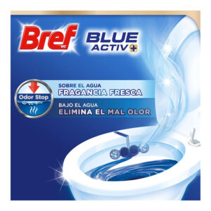 WC COLGADOR BREF ACTIVO AGUA AZUL Y ROSA HIGIENE 2+1