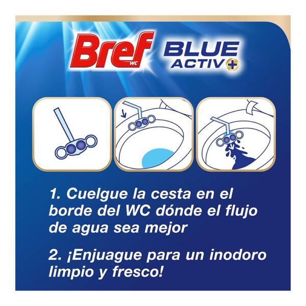 WC COLGADOR BREF ACTIVO AGUA AZUL Y ROSA HIGIENE 2+1 - Imagen 2