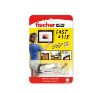 COLGADOR CUADROS RECTOS FAST&FIX (BLISTER 10 unid.) 534845 FISCHER