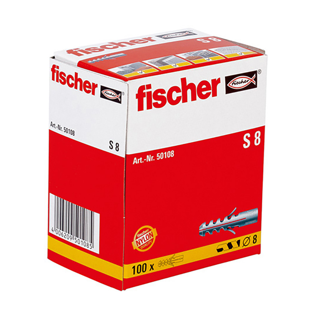 TACO DE EXPANSION S-8mm CAJA 100 unid. 50108 FISCHER
