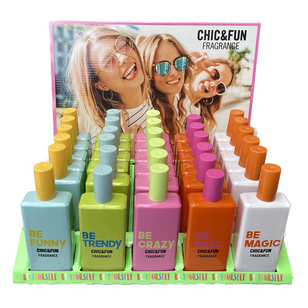 EXPOSITOR SORPRESA CHIC & FUN GRATIS POR LA COMPRA DE 25 FRAGANCIAS 50ml. CHIC & FUN