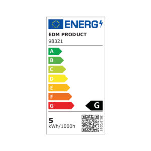 BOMBILLA ESFERICA LED E27 5W 400lm 3200K LUZ CALIDA Ø4,5x8cm EDM