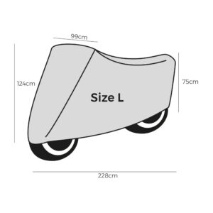 FUNDA PARA PROTEGER MOTOS TALLA L 228x124cm