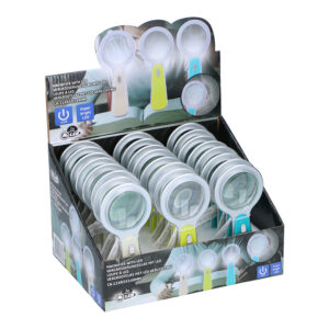 LUPA CON LUZ LED COLORES SURTIDOS Ø6,5x1x14,5cm