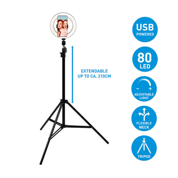 ANILLO DE LUZ CON TRÍPODE PARA SELFIES - Imagen 2