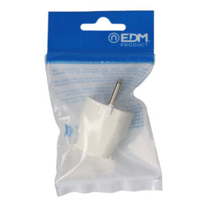CLAVIJA TIPO F 10/16A T/TL 4,8mm (ENVASADA) BLANCA EDM