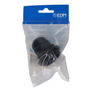 PORTALAMPARAS SEMIROSCADO E-27 + ARANDELA (ENVASADO) NEGRO EDM