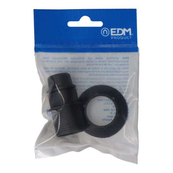 PORTALAMPARAS E14 SEMIROSCADO + ARANDELA 44025 (ENVASADO) NEGRO SOLERA