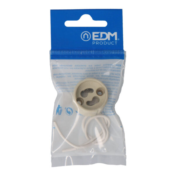 PORTALAMPARAS HALOGENO GU-10 2A 250V 15cm DE CABLE ENVASADO EDM