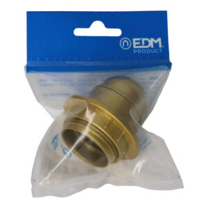 PORTALAMPARAS SEMIRROSCADO DORADO E-27 + ARANDELA (ENVASADO)