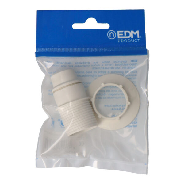 PORTALAMPARAS E-14  SEMIROSCADO + ARANDELA ENVASADO BLANCO