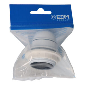 PORTALAMPARAS SEMIROSCADO BLANCO E-27 + ARANDELA (ENVASADO) EDM