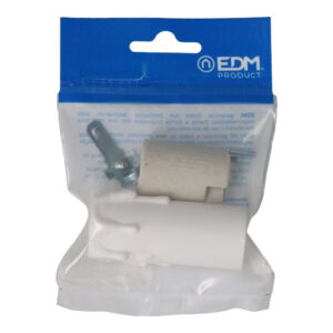 PORTALAMPARAS E14 + VELA CORTA PORCELANA (ENVASADO) 44120
