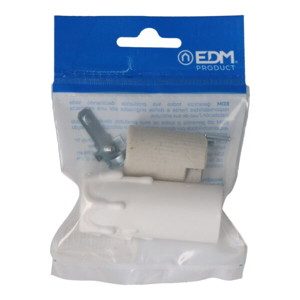 PORTALAMPARAS E14 + VELA CORTA PORCELANA (ENVASADO) 44120