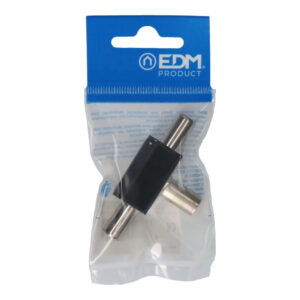 DERIVADOR TV 1 BASE + 2 CLAVIJAS NEGRO BLIN. ENVASADO EDM