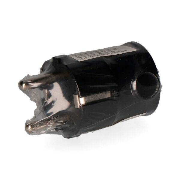 CLAVIJA TIPO F T/TL 16A SALIDA LATERAL 4,8mm NEGRA (RETRACTILADA) EDM