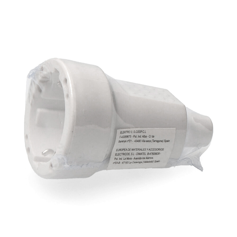 BASE AEREA DE GOMA 10/16A 250V T/TL IP44 4,8mm BLANCA (RETRACTILADA) EDM