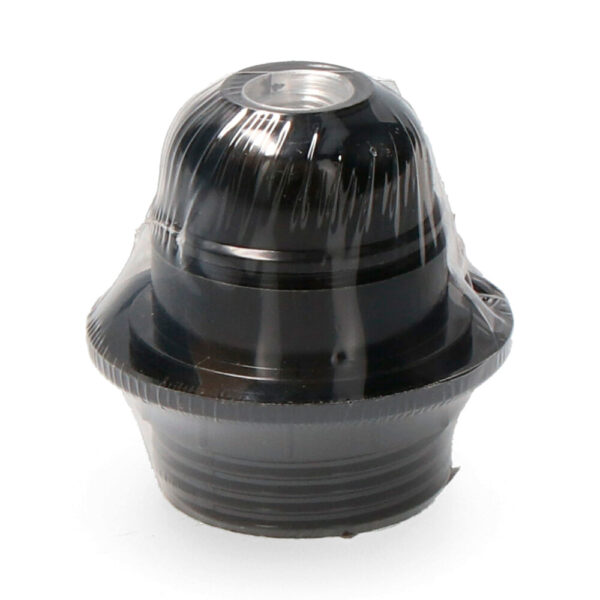 PORTALAMPARAS SEMIROSCADO E-27 HOMOLOGADO + ARANDELA (RETRACTILADO) NEGRO EDM