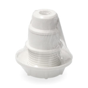 PORTALAMPARAS E-14 SEMI-ROSCADO+ ARANDELA RETRACTILADO BLANCO