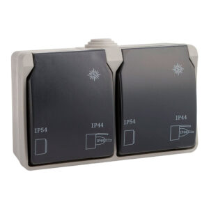 BASE FIJA ESTANCA DOBLE T/TL 16A 250V IP44 (RETRACTILADA) SOLERA