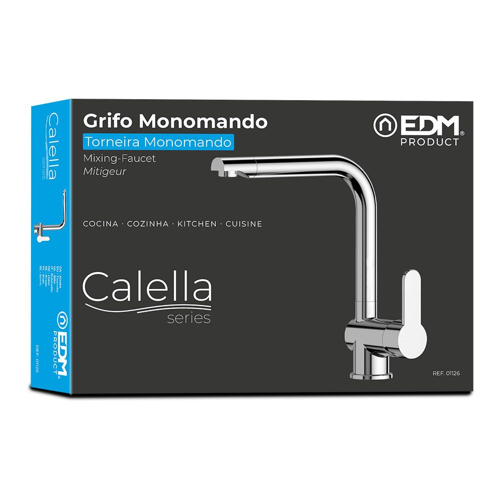GRIFO MONOMANDO DE COCINA CAÑO ALTO SERIE CALELLA - Imagen 3