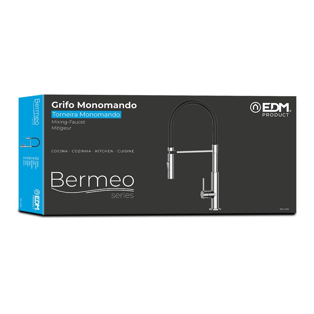 GRIFO MONOMANDO DE COCINA CAÑO ALTO SERIE BERMEO - Imagen 3