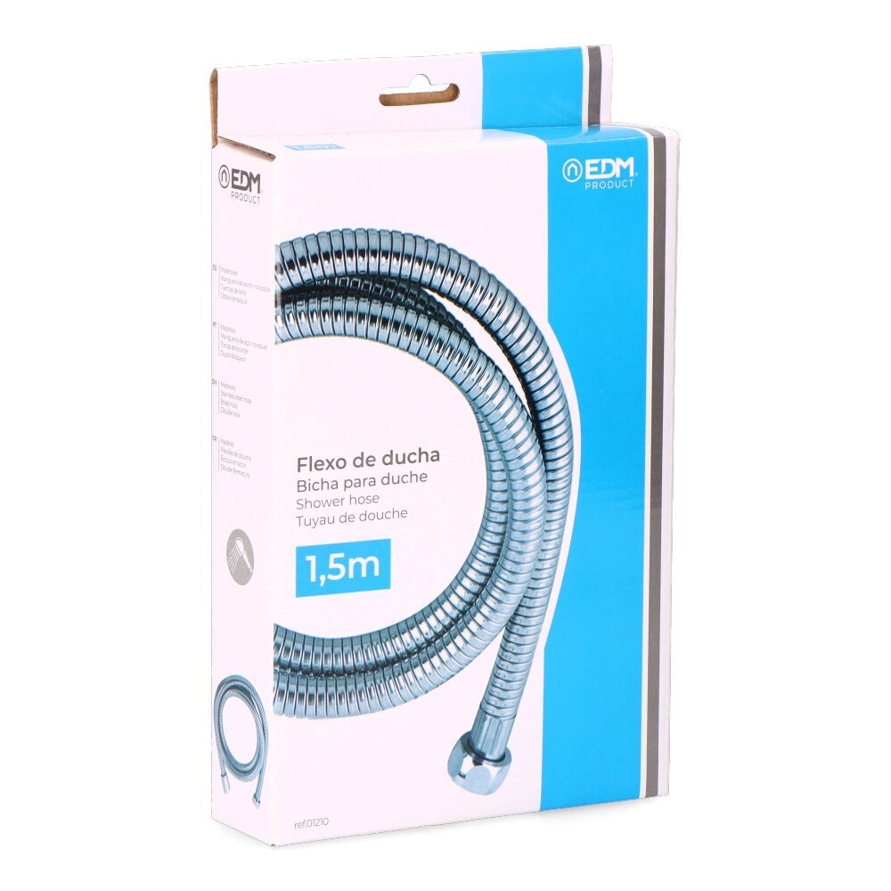 FLEXO DE DUCHA DE ACERO INOXIDABLE CROMO 1,5 m - Imagen 2